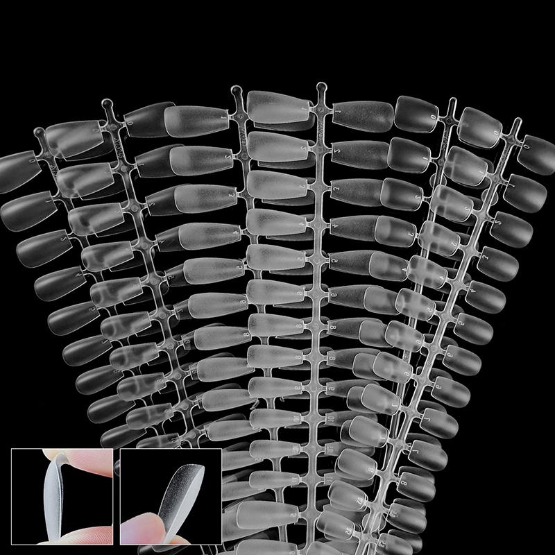 24Pcs Traceless Matte Fake Nails No Polishing Press On False Nails Long Short Design High Matt Soft Gel Nail Tips For Extension