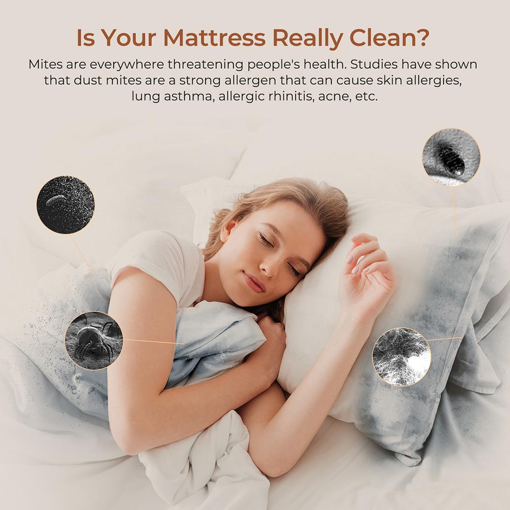 JIGOO T600 Mite Vacuum Cleaner with UV Light & Hot Air [700W/15kPa] - 99.9% Allergen Removal, for Mattresses/Sofas/Carpets