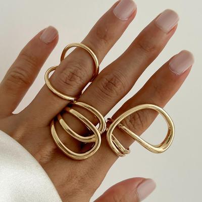 Mode Hoher Sinn für Einfachheit Ring Licht Luxus Glänzend Geometrische Unregelmäßigen Ring Ins Wind Persönlichkeit Wind Tide Pendler Damen Schmuck