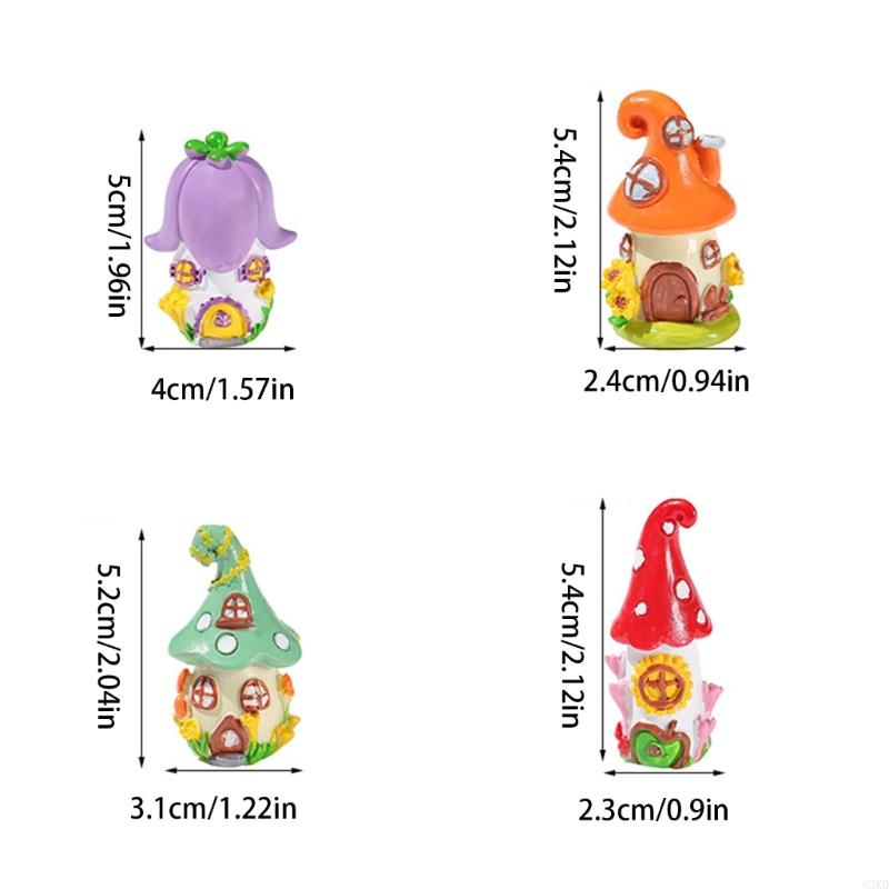 62KD Charm Mushroom House Desk Decors for Fantasy Enthusiasts Garden Decorations