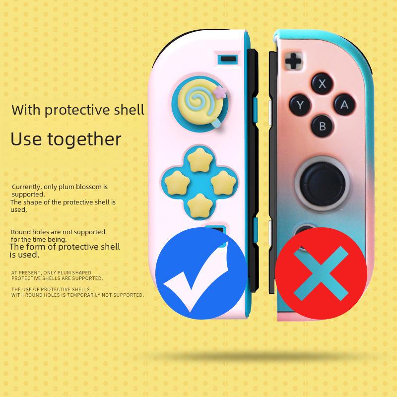 Autocolante pentru capac pentru joystick cu tema Kirby Switch Star pentru OLED - Nu este nevoie de adeziv, compatibil cu Shell