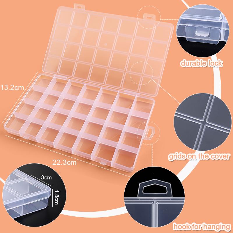 Transparent Storage Container Jewelry Box Clear Plastic Organizer Box Empty Earring Storage Organizer Display Case for Beads KTY