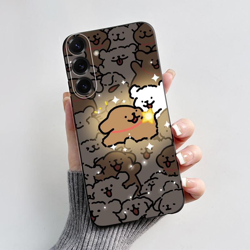 For Samsung Galaxy A26 A36 A56 5G Casing New Design 2024 Heart Printed Black Matte Soft Silicone Protective Cover Case