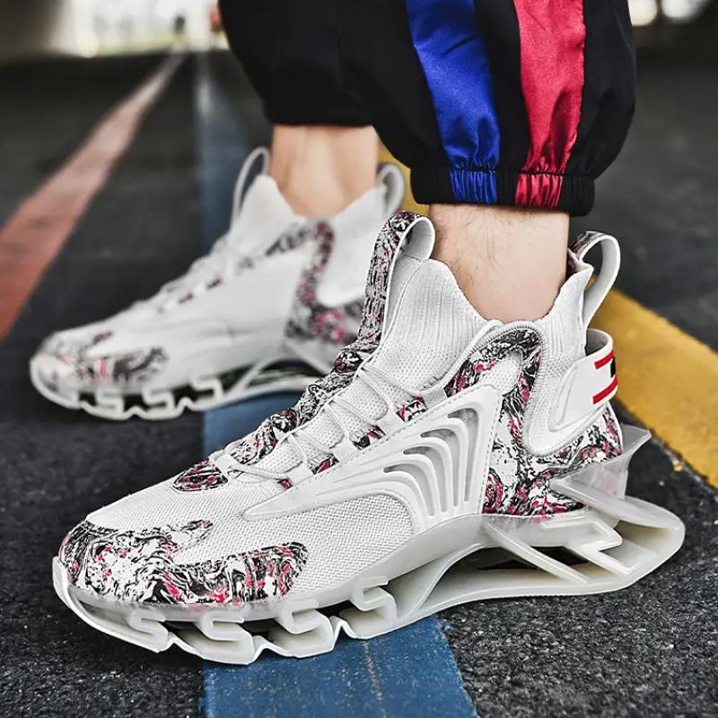 Men Sneakers Flying Woven Casual Sports All-match Men's Shoes Plus Size Shoes Shock Absorption TPU Sole Air 46