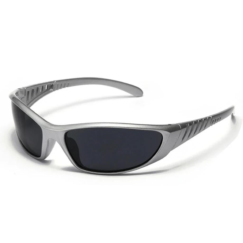 

Y2K Silver Hollowed-Out Sunglasses, Futuristic Tech Style Trendy Unisex Shades for Men Women United States