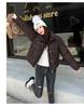Women’s Short Houndstooth Windproof Thicken Warm Winter Jacket Puffer Jacket