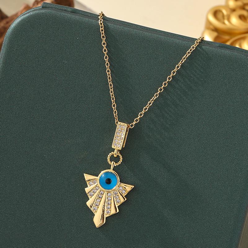 Beliebte Halskette mit blauem bösen Blick aus Titanstahl für Damen – Vielseitiger und personalisierter Schlüsselbeinkettenschmuck