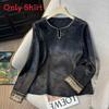 New Chinese Style Textured Knit Top With Geometric Pattern For Casual Women