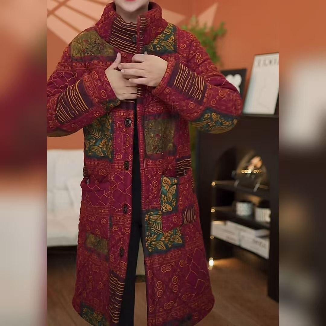 

Mother s Winter Cotton Jacket: Stylish, Mid-Length, Fleece-Lined Coat for Middle-Aged and Elderly Women 5XL 150-160 kg