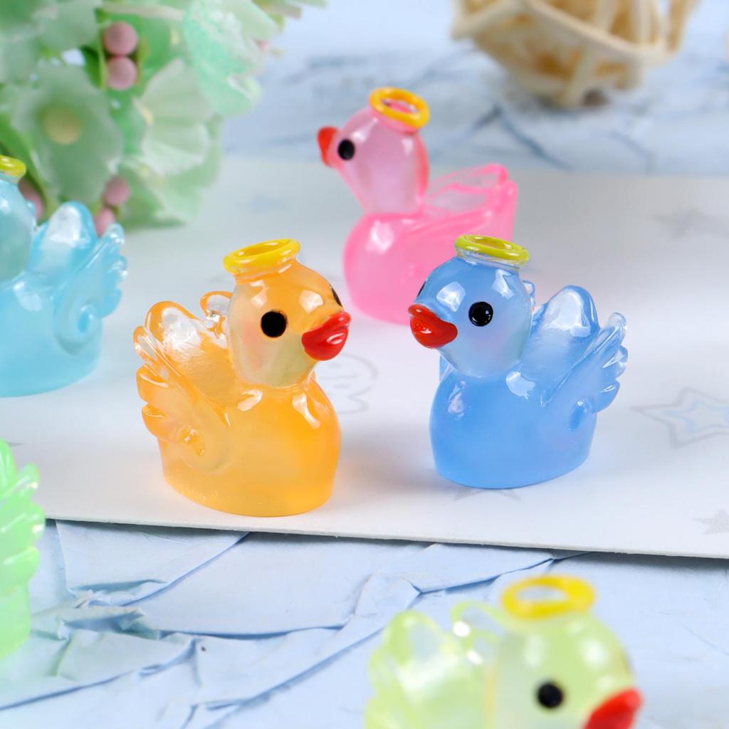 DIY Luminous Yellow Duck Resin Ornaments - Multi-color Accessories for Micro Landscape