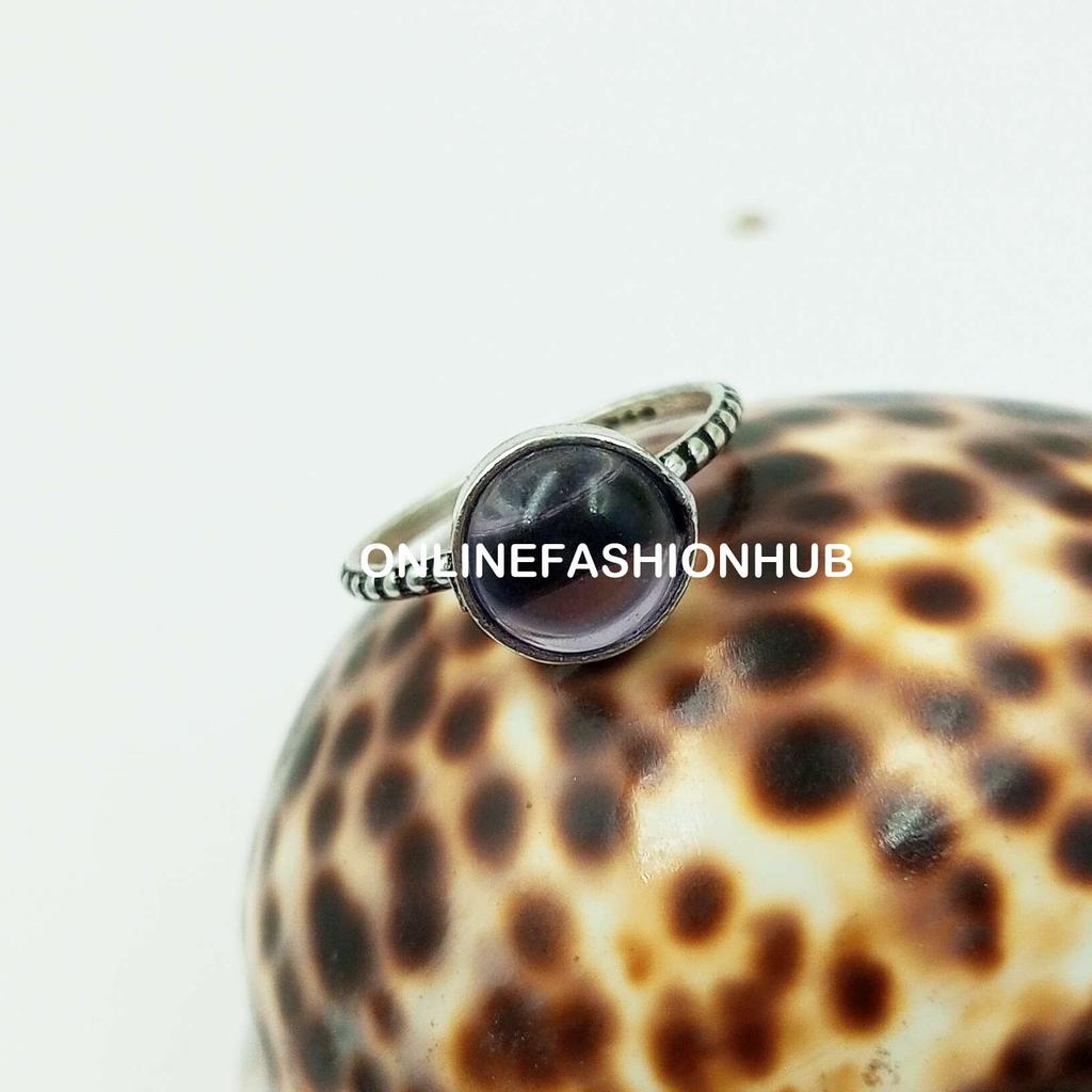 Amethyst Gemstone 925 Sterling Silver Plated Handmade Ring Jewelry NST-HR13