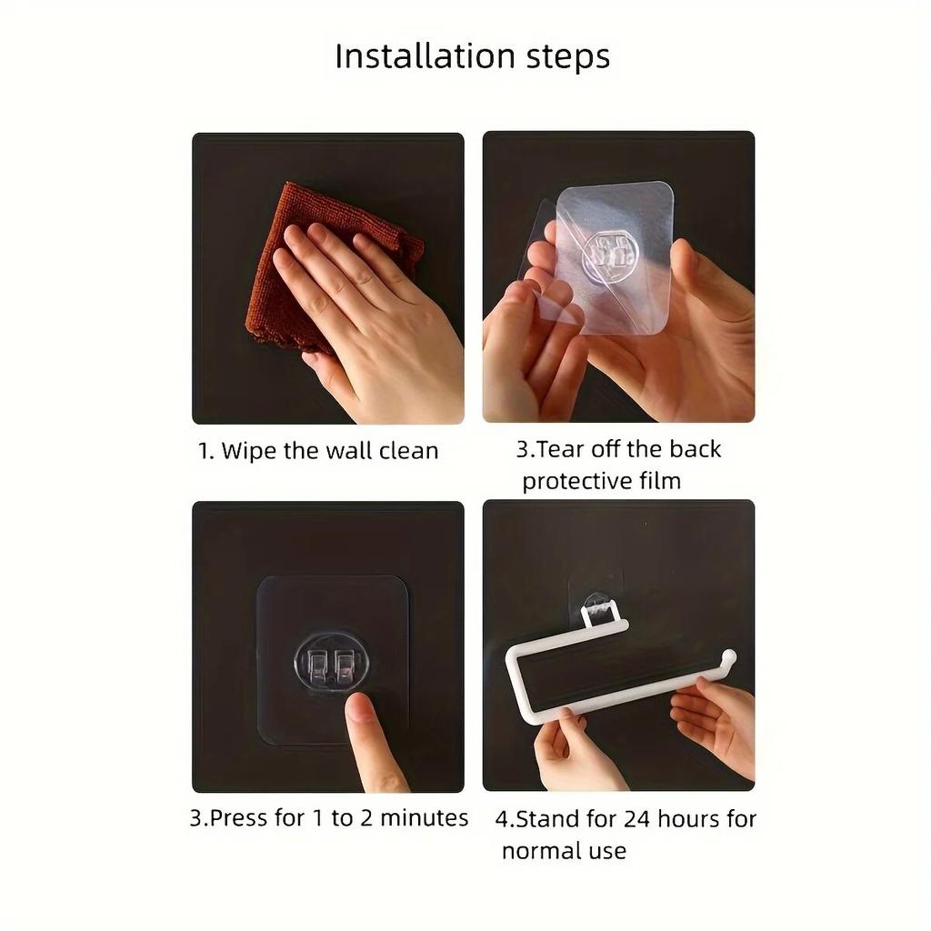 Bathroom Towel Rack, Multifunctional Kitchen Plastic Wrap Application Shelf, Tissue Hanging Rack, No Punching And No Trace Roll Paper Rack