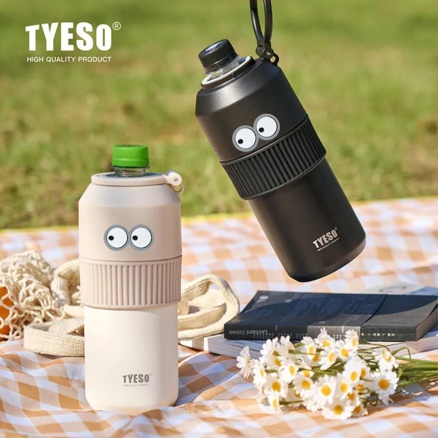 Tyeso 1000ML Portable Insulated Cold Drink Bottle High-Performance Lightweight Tumbler Large Capacity for Outdoor Sports Travel with Eye Sticker