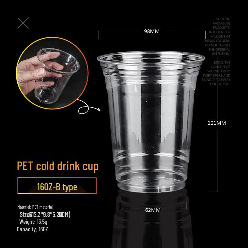 Pabei 500ml PET Disposable Drink Cups