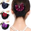 1Pcs Barrette Net Net Bun Hair Cover Bowknot Bun Crochet Net Durable Elastic Hairnet  for Women