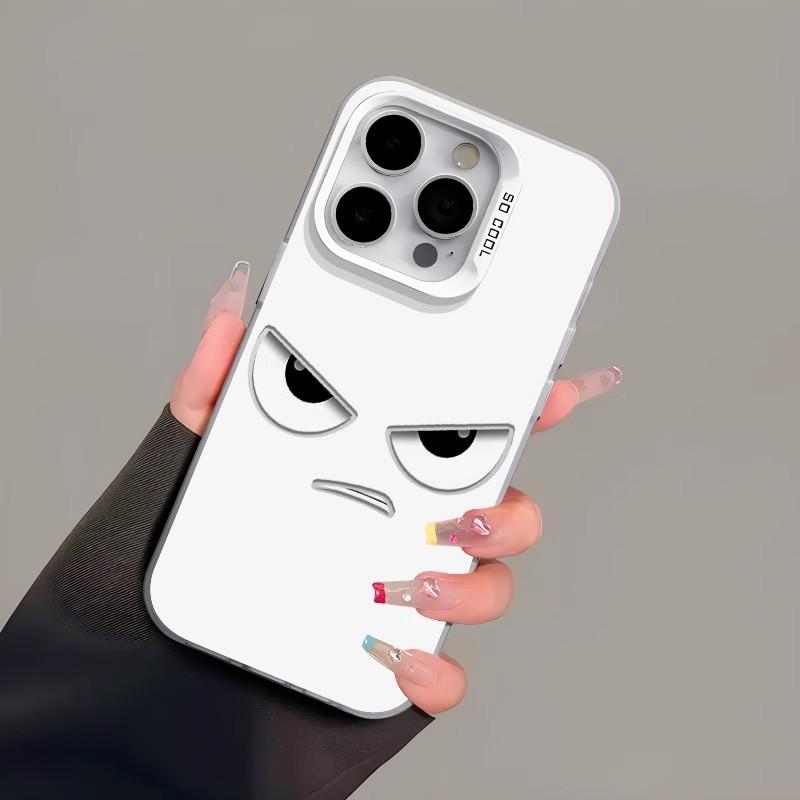 Expression Pack Colored Silver Case Is Suitable for Apple 16pro Mobile Phone Case 14promax Men's 1512/11 Simple Xs Matte.