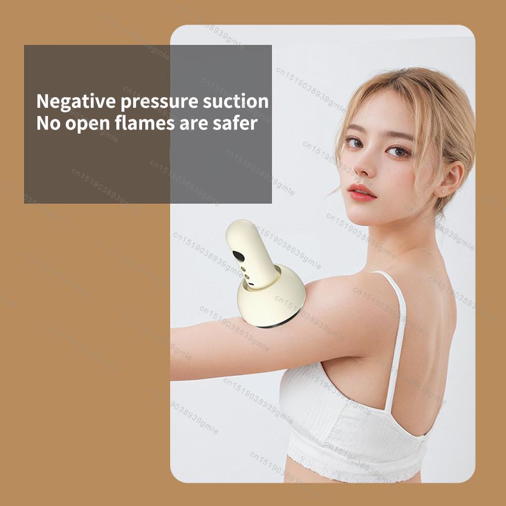 Wiederaufladbares Heißkompressen-Bauchmassagegerät Unterdruck Heißkompresse Meridian Schaben Schröpfen Tragbares Arm- und Bein-Massa