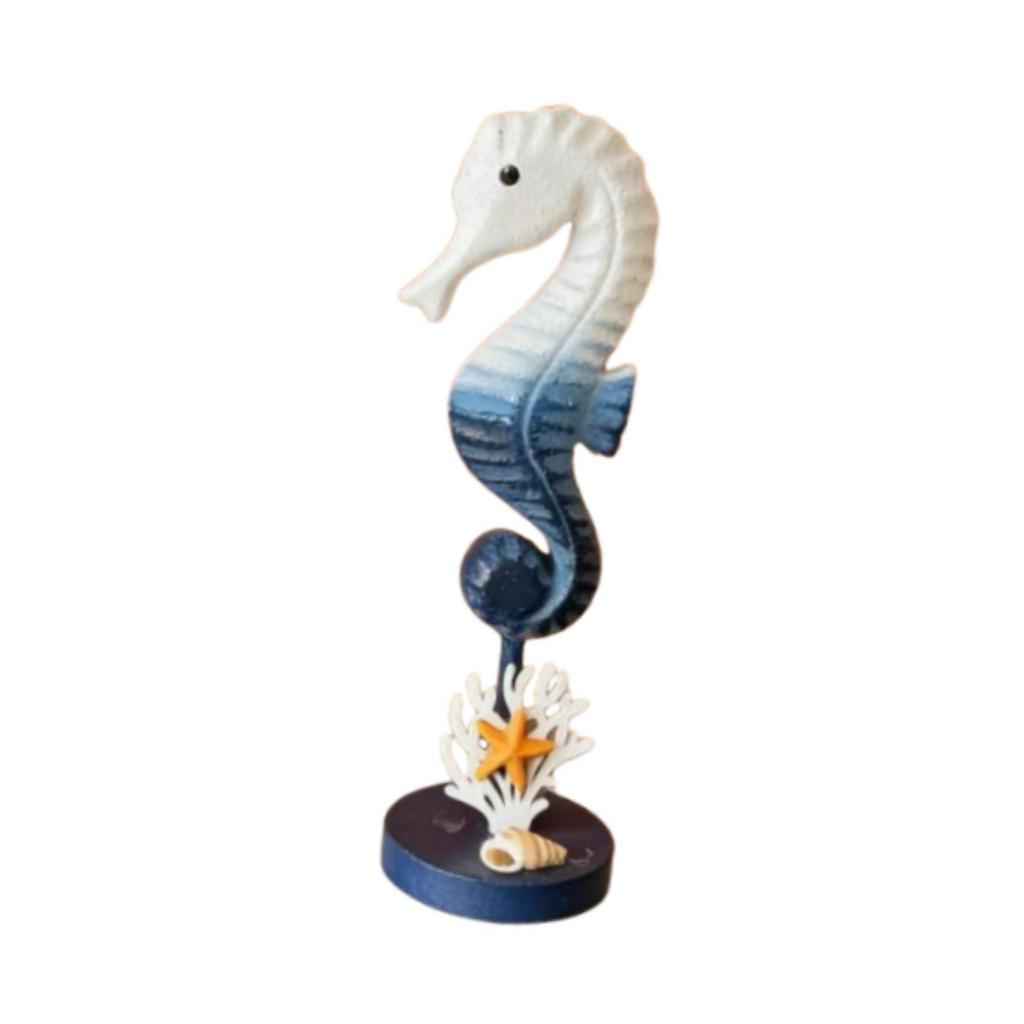 Sea Horse Figurines Decor Ornament Sculpture Nautical Minimalist Seahorse Statue Wooden Coastal for Bar Table Home Indoor Party
