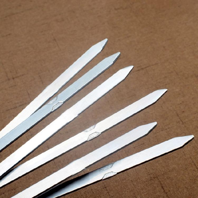 6Pieces/set Picnic Barbecue Grilling Meat Skewers Stainless Steel Barbecue Stick