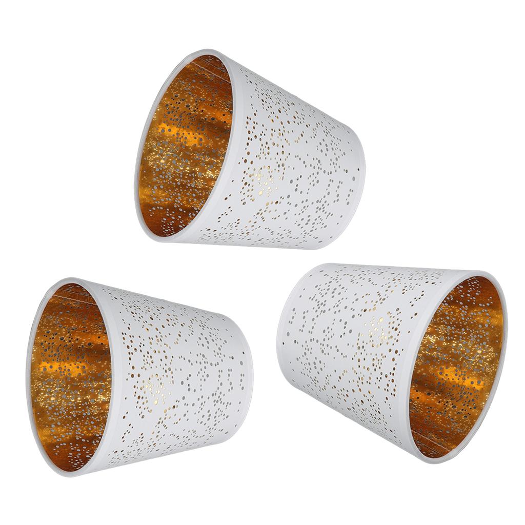 E14 Lampshade Dust Proof Modern Hollow Out Decorative Fabric Lamp Shade Cover for Table Wall Floor