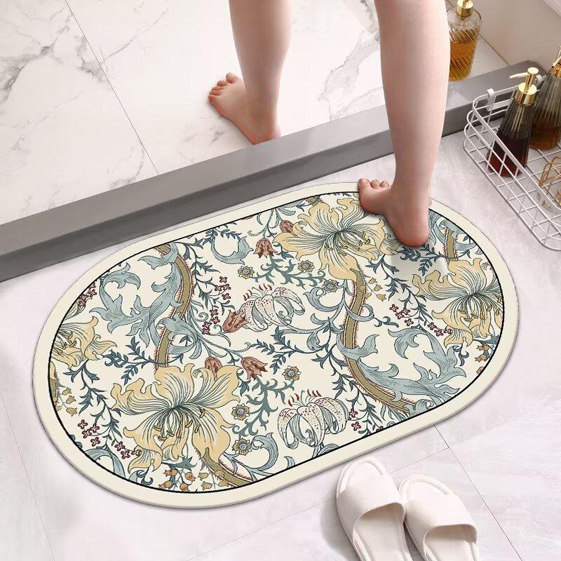 Diatom mud floor mat bathroom bathroom bathroom toilet door water absorption quick drying non-slip foot mat home carpet