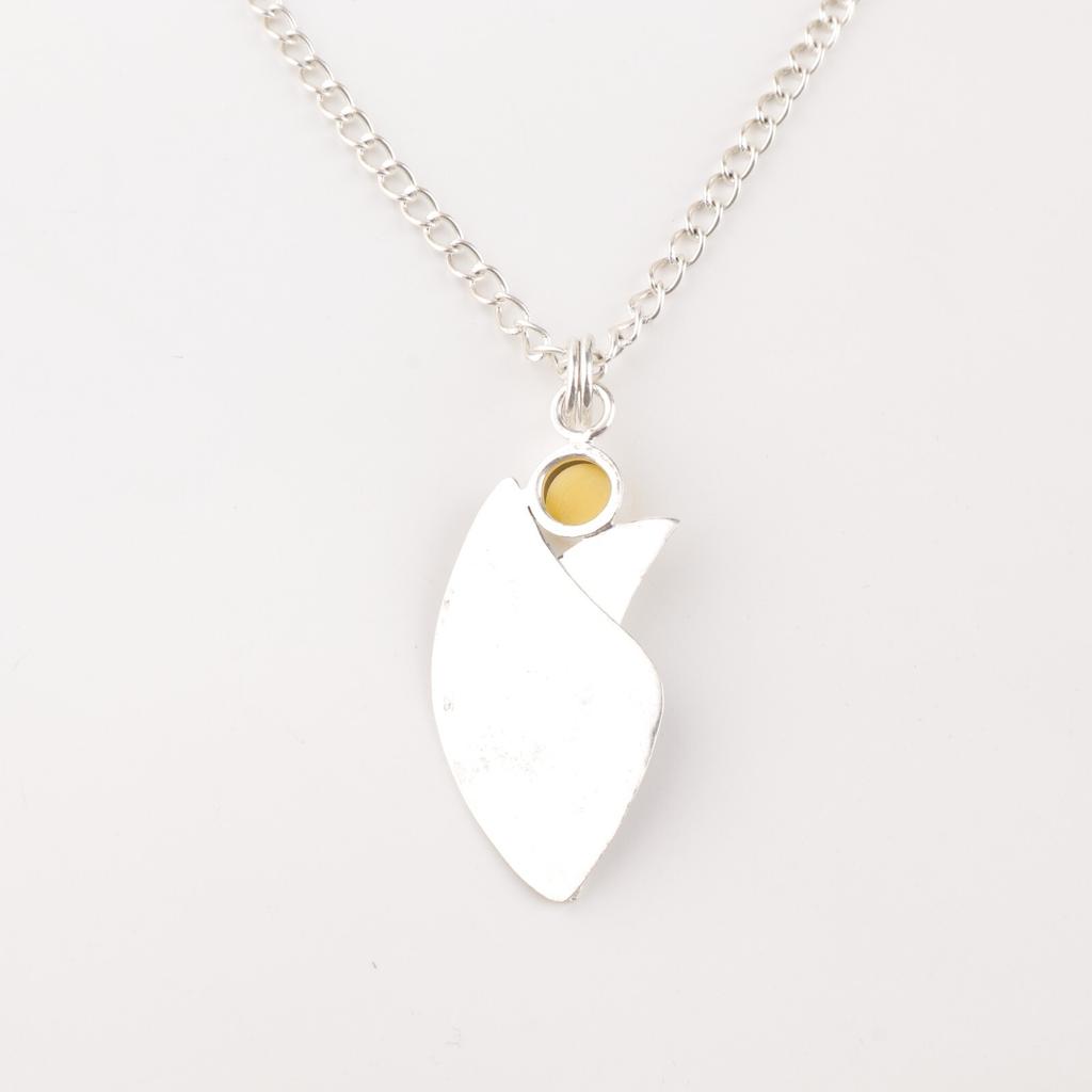 Yellow Cat's Eye Gemstone 925 Stamped Silver Jewelry Handmade Partywear Pendant PP-36-48