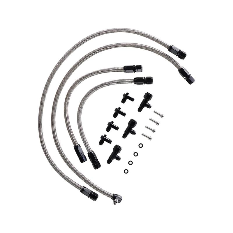 Engine Steam Vent Hose 4AN Metal Fuel Line Adapter Kit Front Rear Venting Solution for LS Series LS1 LS2 LS6 LM7