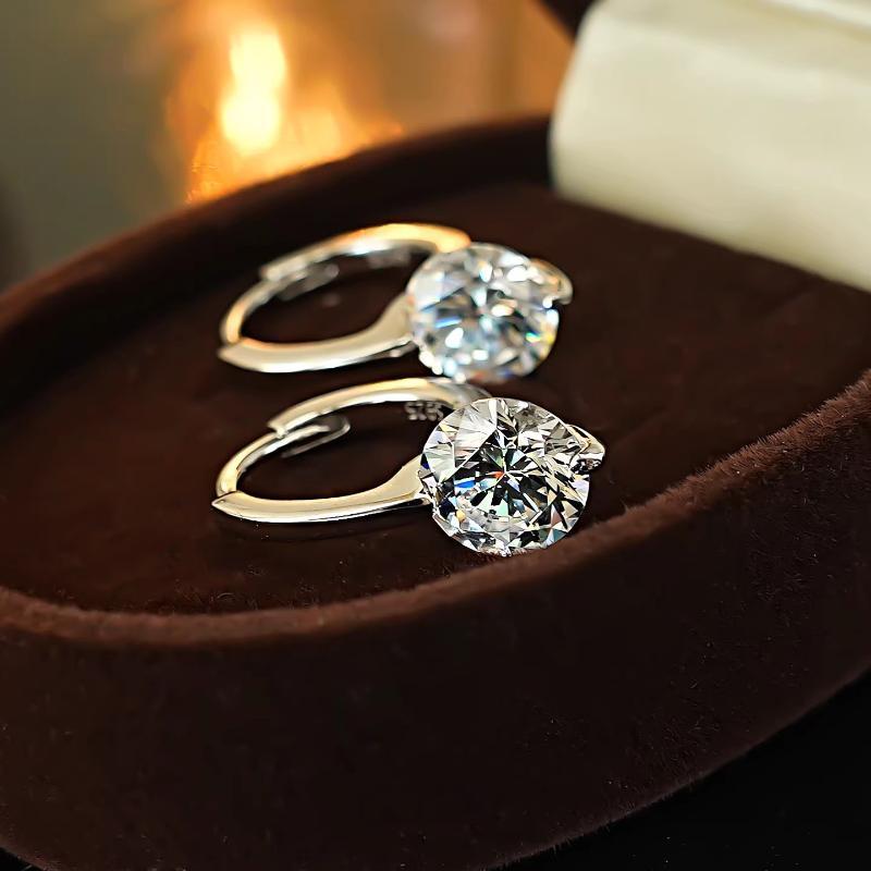 925  Silver Moissanite Drop Earrings for Women Luxury Sparkling Jewelry for Wedding Party Daily Wear