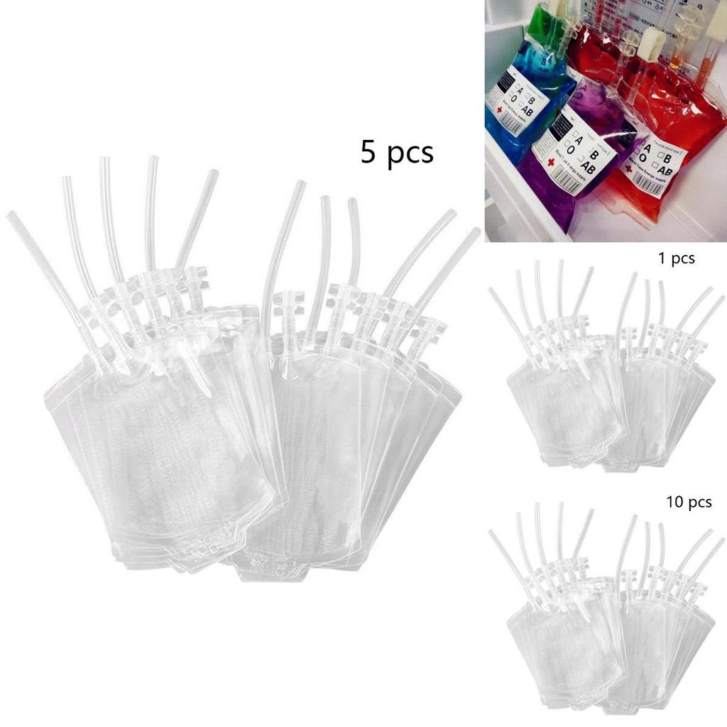 Reusable Blood Bags For Halloween Party Decor And Haunted House Drink Containers