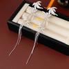 Chinese Ancient Style Long Tassel Dangle Earrings Zinc Zinc Alloy Ear Jewelry Bamboo Leaf Earrings  Women