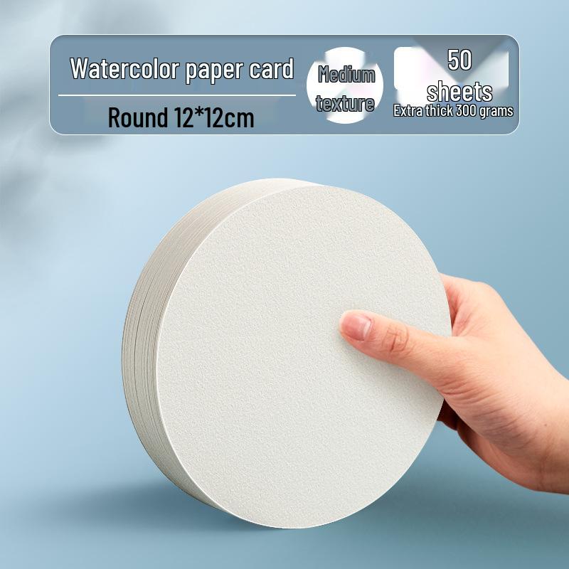 300g Watercolor Postcard Paper - Thick, Medium Rough Texture, Wood Pulp, Square, Blank Cardstock for Painting and Drawing