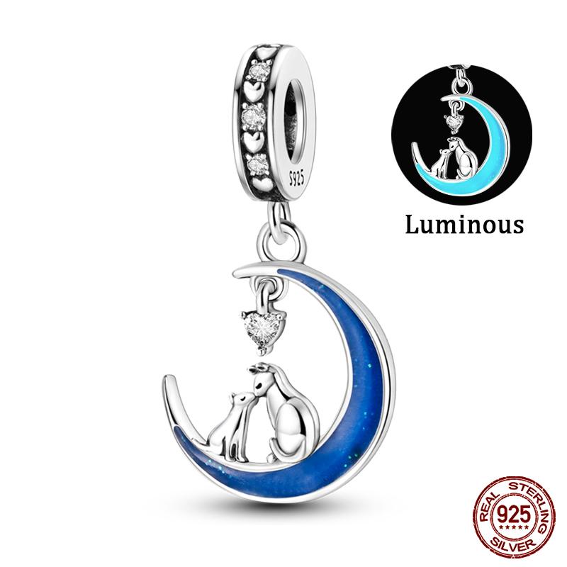 Fashion Copper Sparkling Zircon Star Moon Series Charms Beads Fit Qikaola Original Bracelets Diy Birthday Jewelry