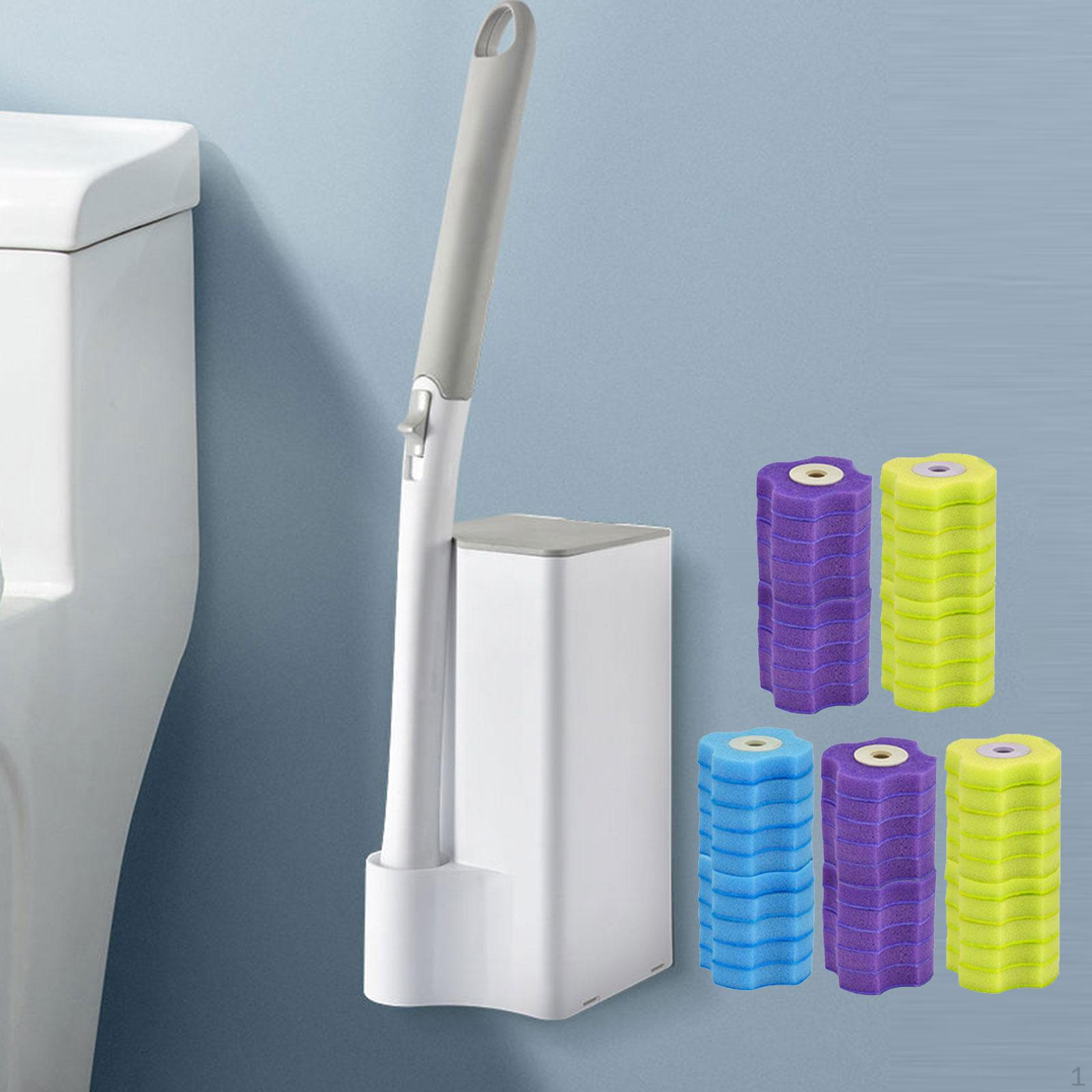 

Toilet Bowl Brush Clean Starter Kit Wall Mounted Cleaning System with 50 Count