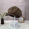 25 Early autumn new retro elegant plaid pleated beret women's face small octagonal hat