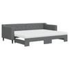 VidaXL Lit de jour avec gigogne et matelas gris foncé 80x200 cm tissu 3197440