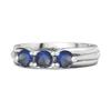 Blauer Saphir Drei-Stein-Ring - 925 Sterlingsilber