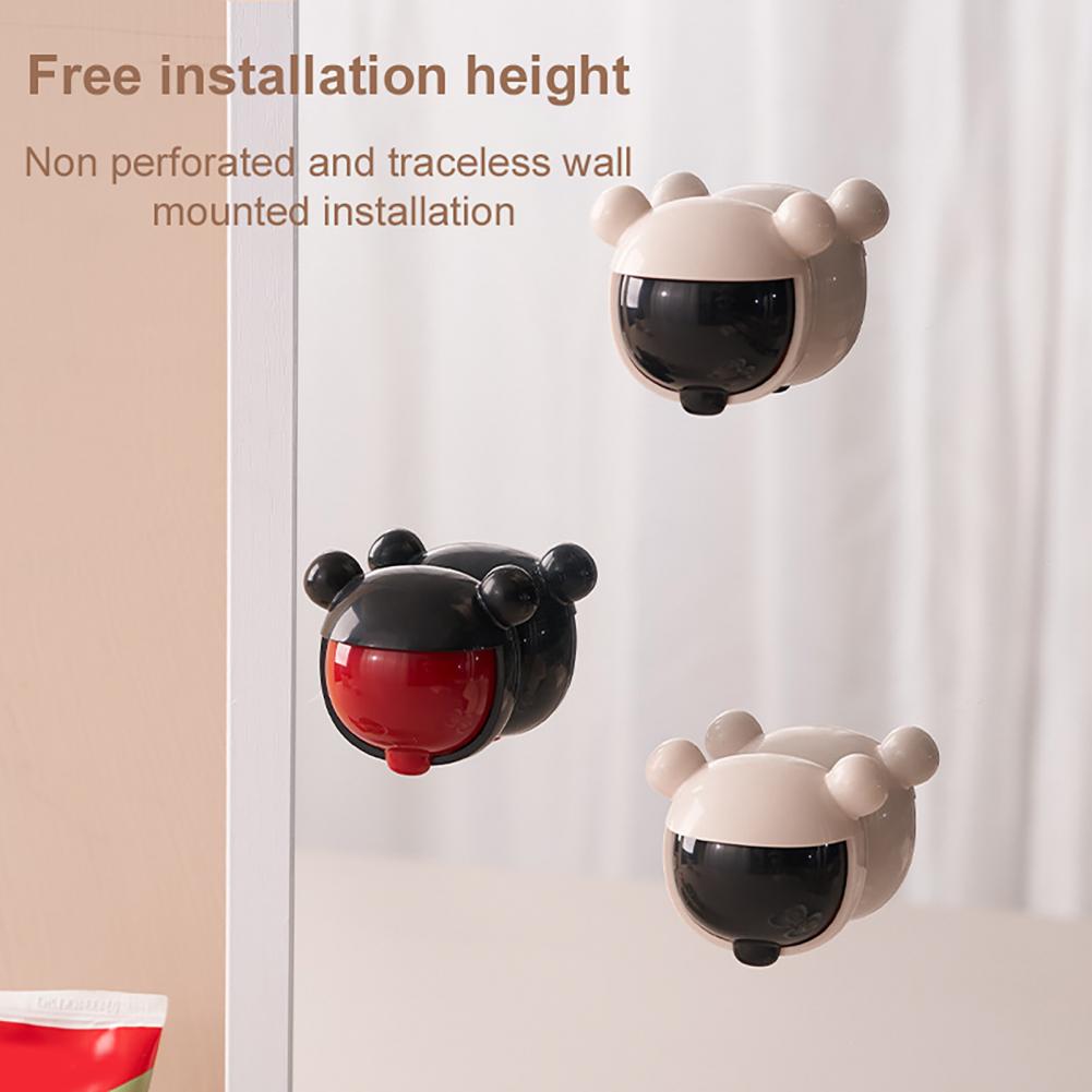 Toothbrush Holders with Cover U-shaped Toothbrush Holder Dustproof Wall Mounted Toothbrush Holder Bathroom Accessories