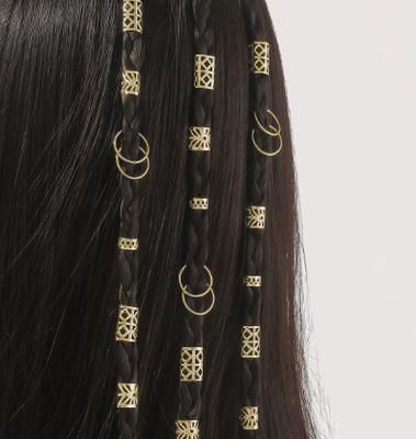 80 Pieces Hollow Hair Rings Braiding Accessories Set Metal Dreadlock Beads Hair Cuffs for Braids Locs Extensions Styling Tools