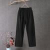 Cotton Linen Loose Straight Harem Pants with Elastic Waistband