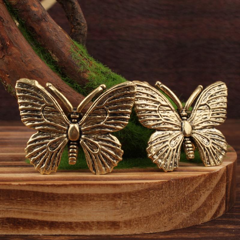 1/3/5Pcs Insect Animal Model Desk Decor Brass Butterfly Statue Office Ornament Vintage Tea Table Decoration For Living Room