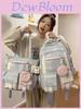 College Style Backpack With Color Block Design And Padded Shoulder Straps For School Use