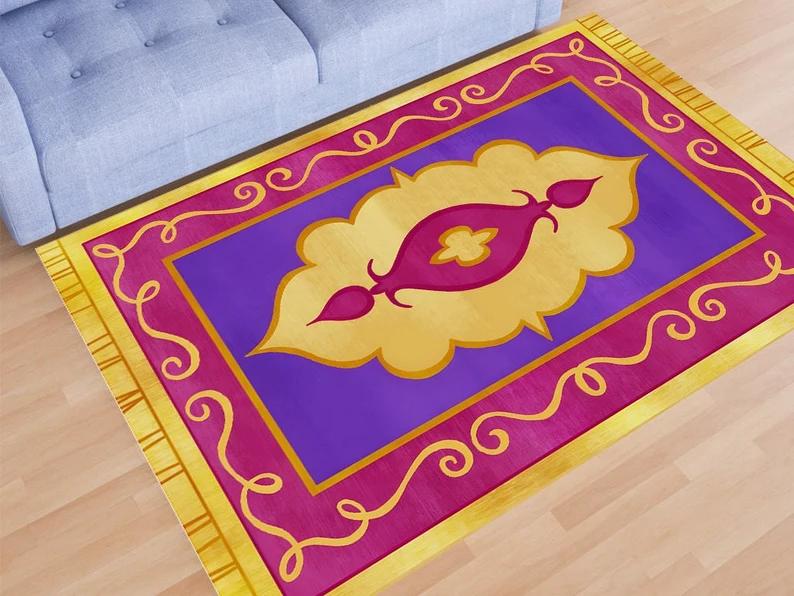

Vintage A-Aladdin Magic Carpet Pattern Rug for Living Room Ethnic Boho Style Decor Floor Mat Non Slip Area Rug for Kids Room 50x80cm