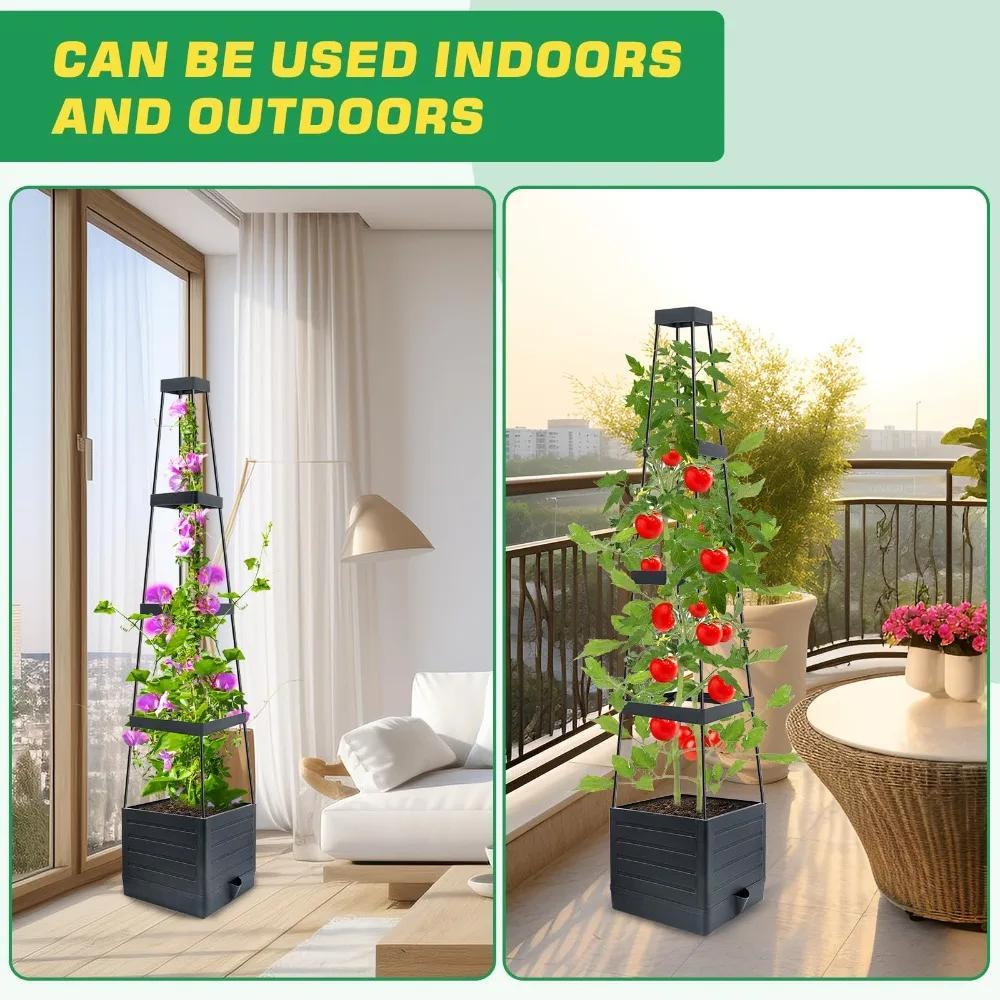 1 Packs Tomato Planter With Trellis, For Garden Pots, Self Watering Tomato Plant Support Cage Self Watering Tomato Cages