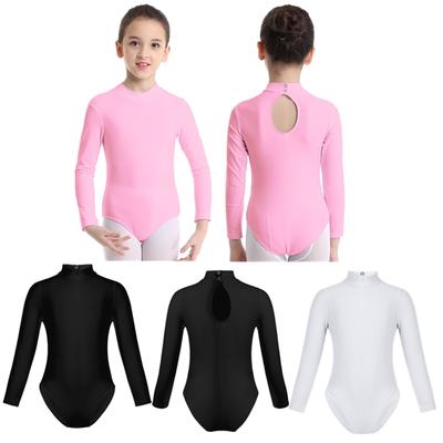 Girls Gymnastics Ballet Long Sleeve Leotard Kids Dance Training Wear Costume