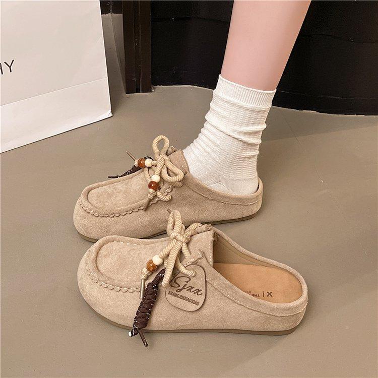 Thick-soled inner height-increasing Boken shoes bag head half slippers women's summer wear 2025 new ugly and cute one-pedal Boken single shoes
