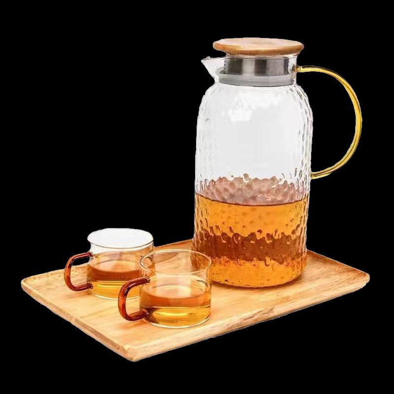 Shinezone 1.9L Hammered Glass Cold Water Pitcher