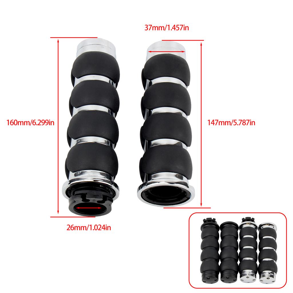 1" 25mm Motorcycle Billet Rubber Hand Grips Enduro Universal Motorbike Accessories For Harley Honda Kawasaki Non-slip Parts