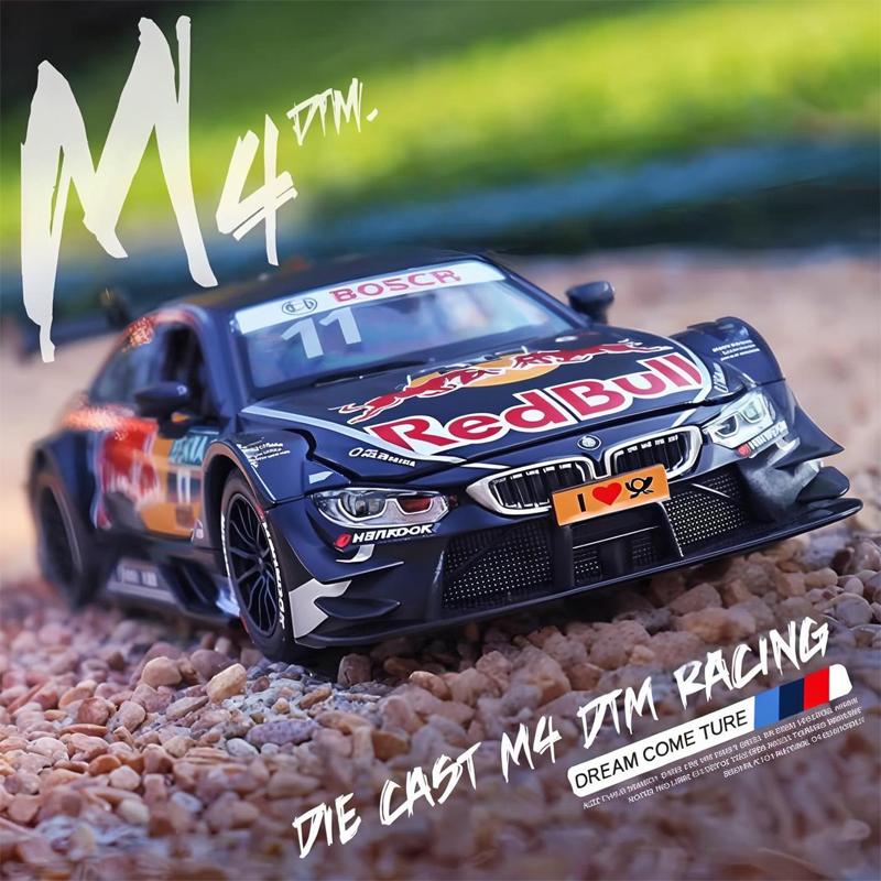 1:24 BMW M4 DTM Red Bull Supercar Alloy Metal Diecast Model Car Outdoor Sports Display Hobbies Collection Holiday Gifts For Boys