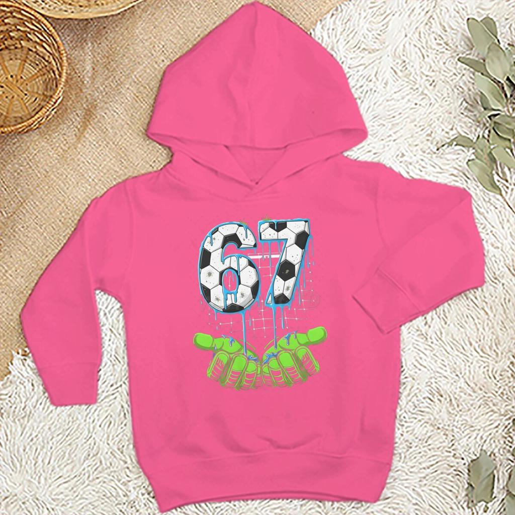 Kids Clothes Funny 6 7 Memes Football Hooded Shirt Six Seven Football Printed Trendy Funny Hoodies