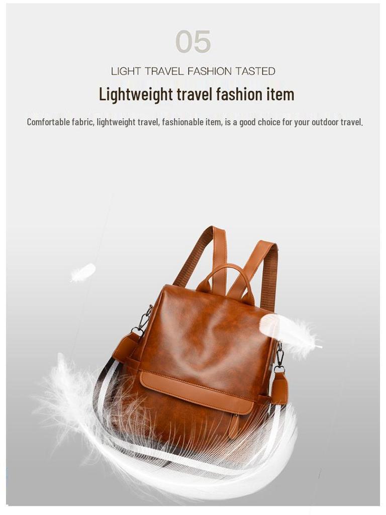 2025 Women's High-End Korean Versatile Backpack - Fashionable, Large Capacity, Retro Casual School Bag
